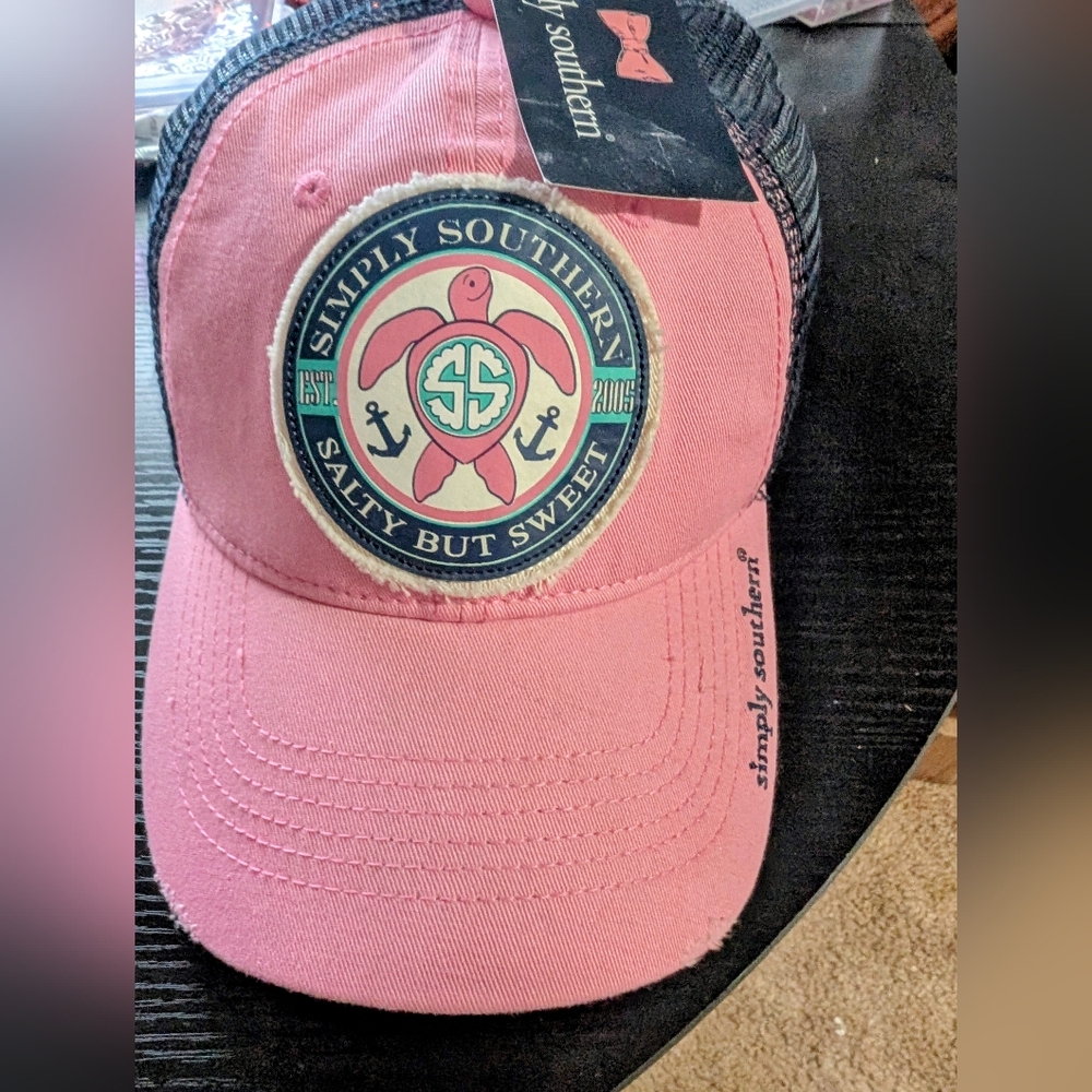 Simply Southern Pink and Black Turtle Baseball Cap